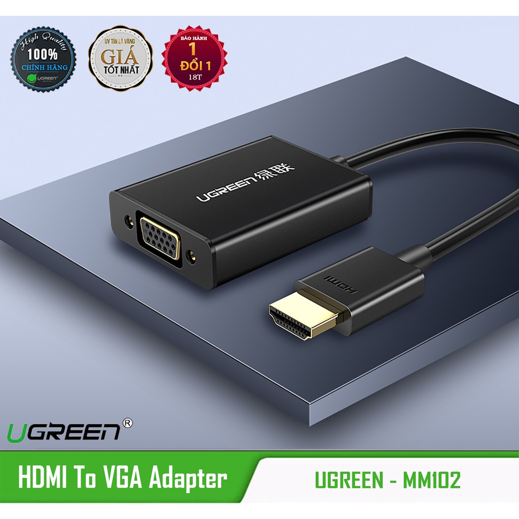 [Mã ELHACE giảm 4% đơn 300K] Bộ Chuyển HDMI Ra VGA &amp; Audio Cao Cấp UGREEN