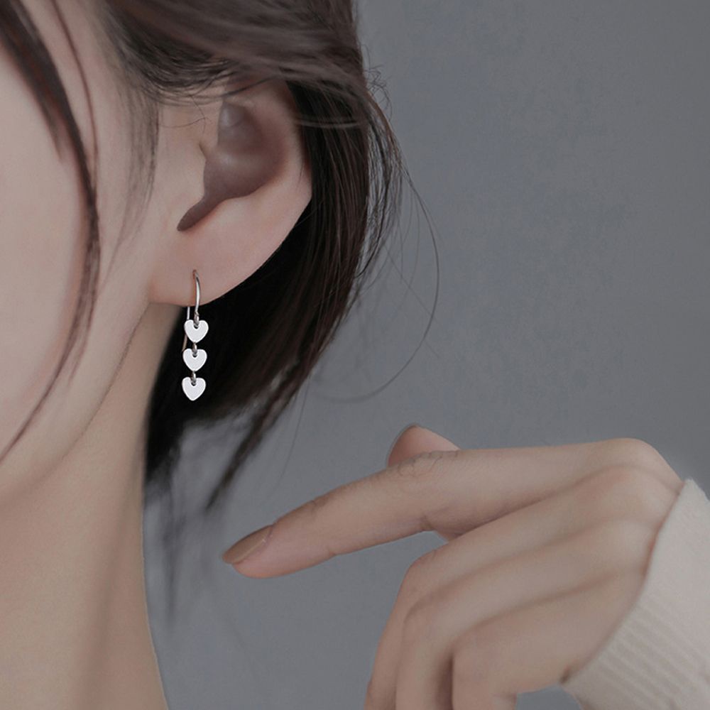 Khuyên tai hình trái tim phong cách hàn quốc thời trang cho nữ