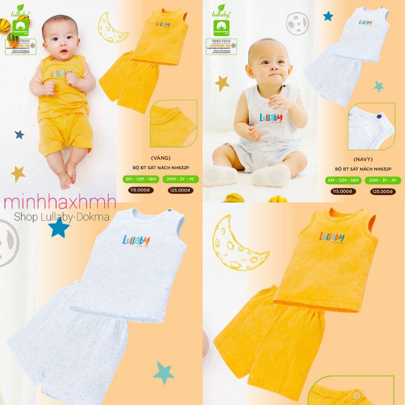 [Lullaby 2021] Bộ sát nách / Ba lỗ BÉ TRAI chất đẹp, mát (6m-4y)