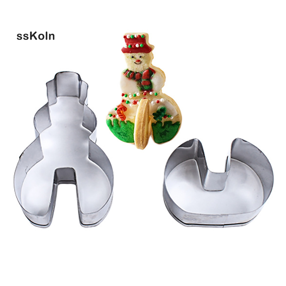 Set 8 Khuôn Thép Không Gỉ Tạo Hình Phong Cách Giáng Sinh Trang Trí Bánh Tiện Dụng