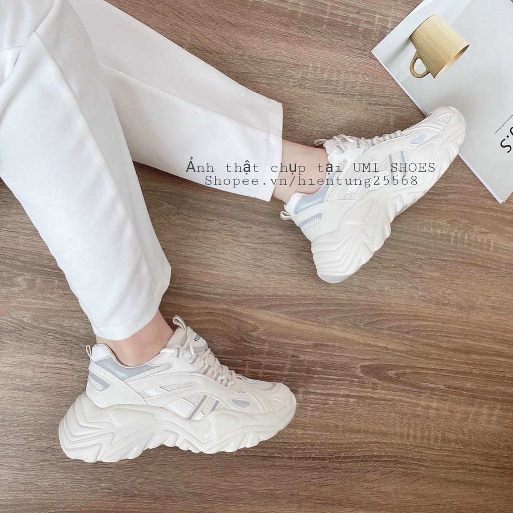 [NOWSHIP HN] Giày thể thao nữ Ulzzang mã DRT nâng độn đế cao 5cm êm đẹp cá tính kiểu mới hot phản quang màu đen/kem/xám