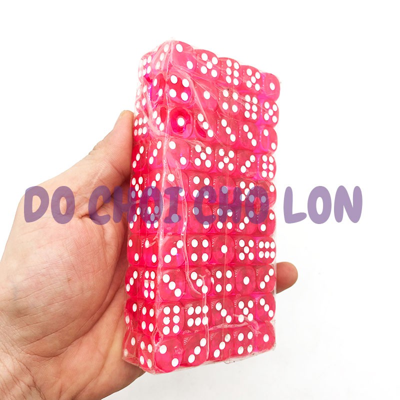 Hột xí ngầu nhiều màu xúc xắc trong suốt 14 mm bằng nhựa