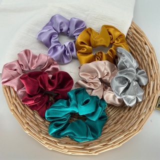 Scrunchies dây cột tóc vải lụa mịn phi bóng siêu dày