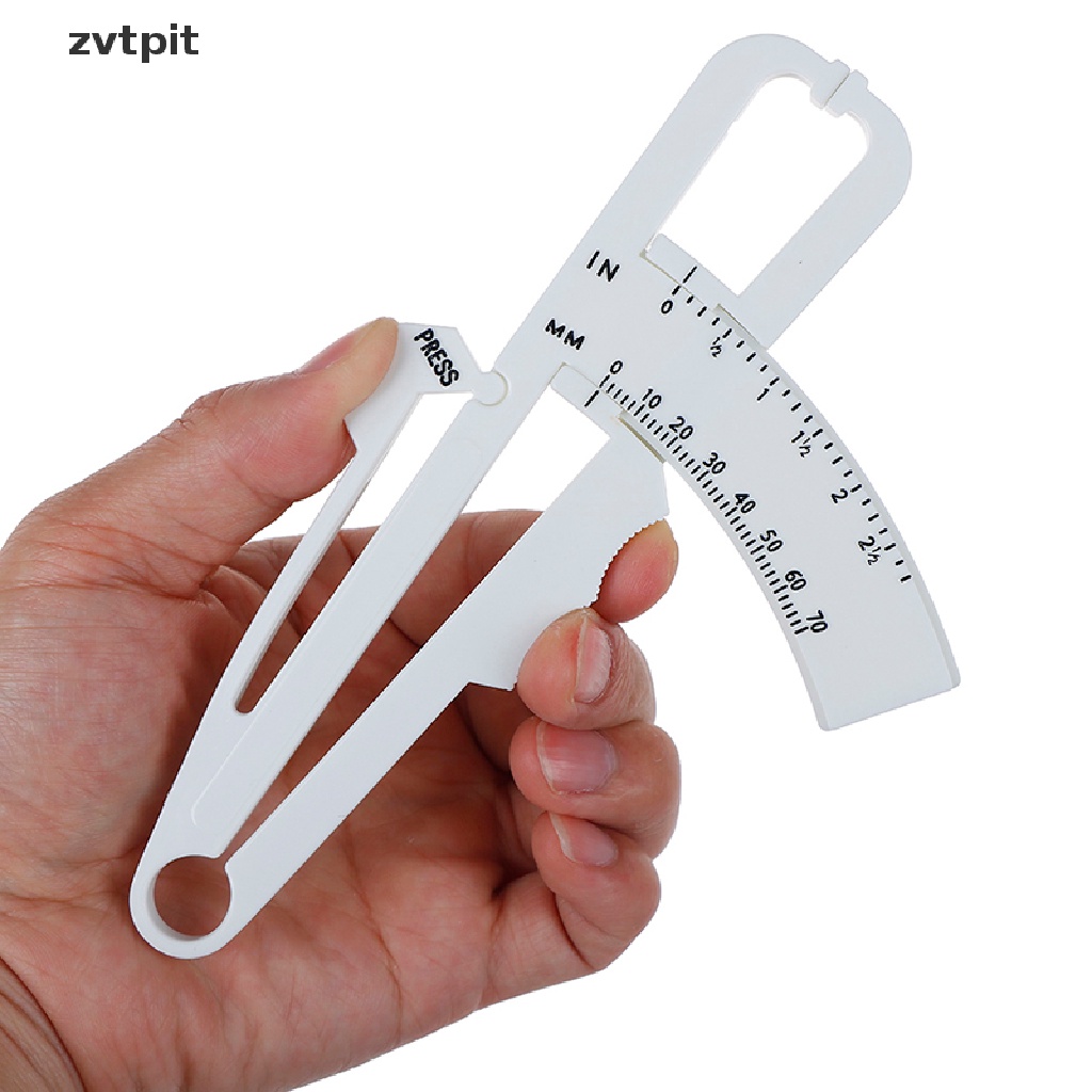 [ZVPT] 2Pcs/Set White PVC Body Fat Caliper Measure Tape Tester Fitness For Lose Weight DSF