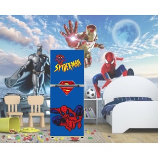 Decal tủ lạnh mẫu siêu nhân Spiderman dành cho các bé trai (sỉ - lẻ miếng dán tủ lạnh)