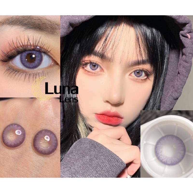 MỘT ĐÔI KÍNH ÁP TRÒNG MÀU TÍM DIAMOND PURPLE SIÊU ÊM SIÊU MỀM NỘI ĐỊA TRUNG QUỐC - LENS CÓ ĐỘ CẬN