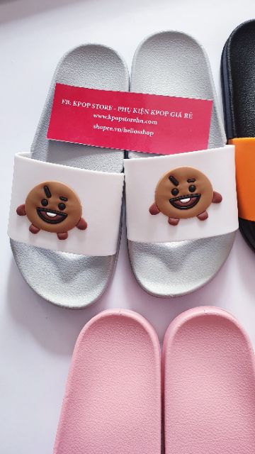 Dép BT21 slipper ver 4, dép Black pink