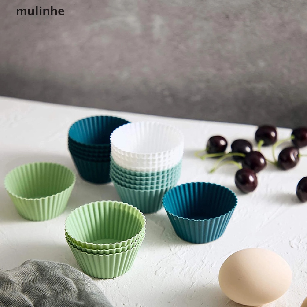 Set 12 Khuôn Silicon Làm Bánh Muffin Tái Sử Dụng Tiện Lợi vn