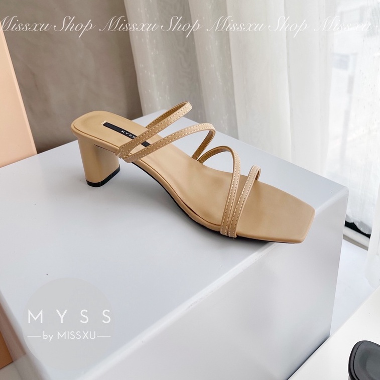 Giày guốc nữ 4 dây ngang gót trụ dẹp 5cm thời trang MYSS - SU101