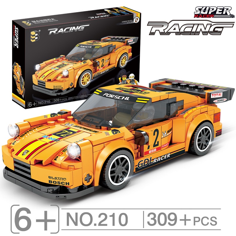Đồ chơi lắp ráp mô hình ô tô siêu xe đua Porsche 309 chi tiết cho bé