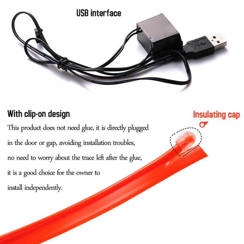 Dây Đèn led 1m 2m 3m 5m diy Trang Trí Nội Thất Xe Hơi