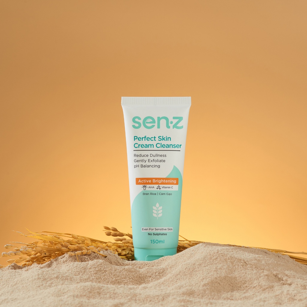 [TRAVEL SIZE] Sữa Rửa Mặt Cám Gạo Sáng Da Cho Mọi Loại Da SenZ Perfect Skin Cream Cleanser 30ML
