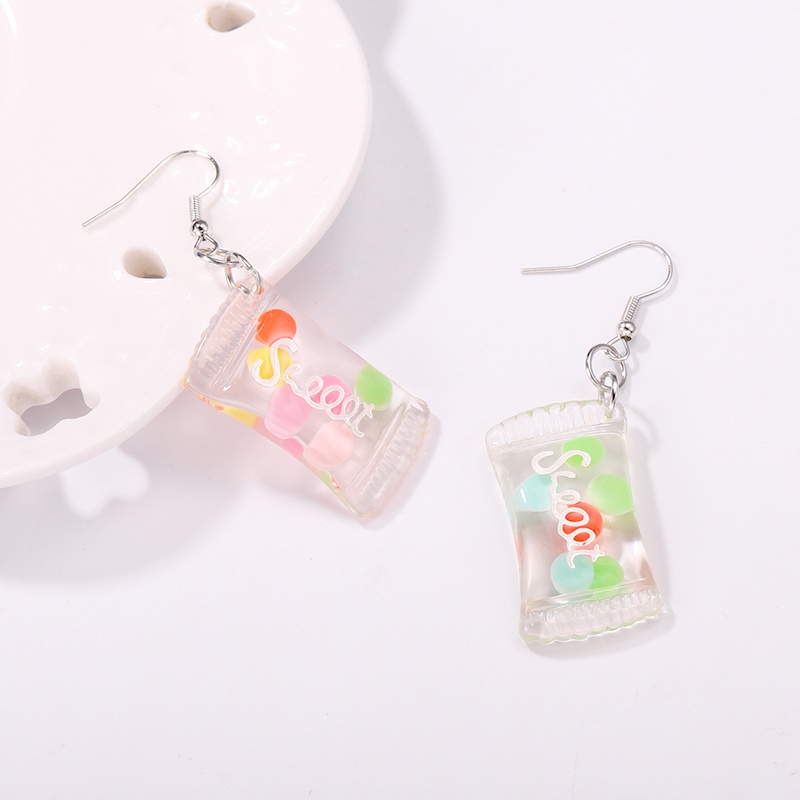 Bông Tai Dạng Móc Hình Viên Kẹo Bằng Acrylic Dễ Thương