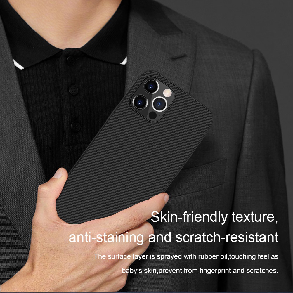 Ốp điện thoại NILLKIN bằng sợi tổng hợp cứng sang trọng thích hợp cho Iphone 12 Pro Max / 12 Pro / 12 Mini