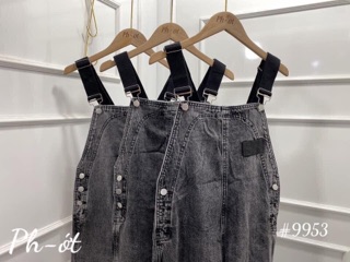Yếm jean khói quai đen