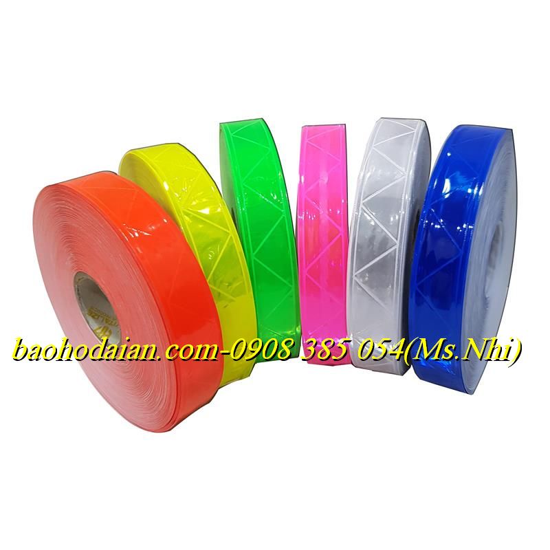 Cuộn dây phản quang nhựa 2,5cm- Nhiều màu sắc- Hình thật, hàng sẵn