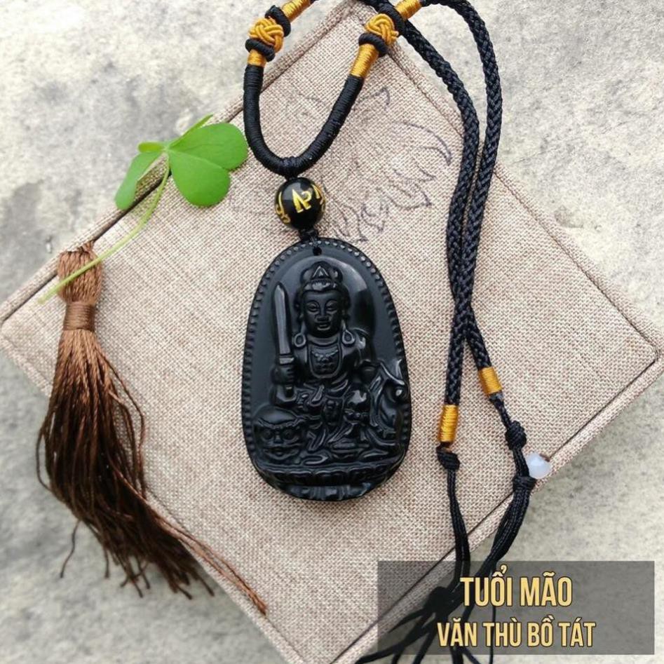 Mặt Phật Bản Mệnh đá Mã Não đen cho 12 con giáp Tặng kèm dây đeo - Trang sức Phong Thủy
