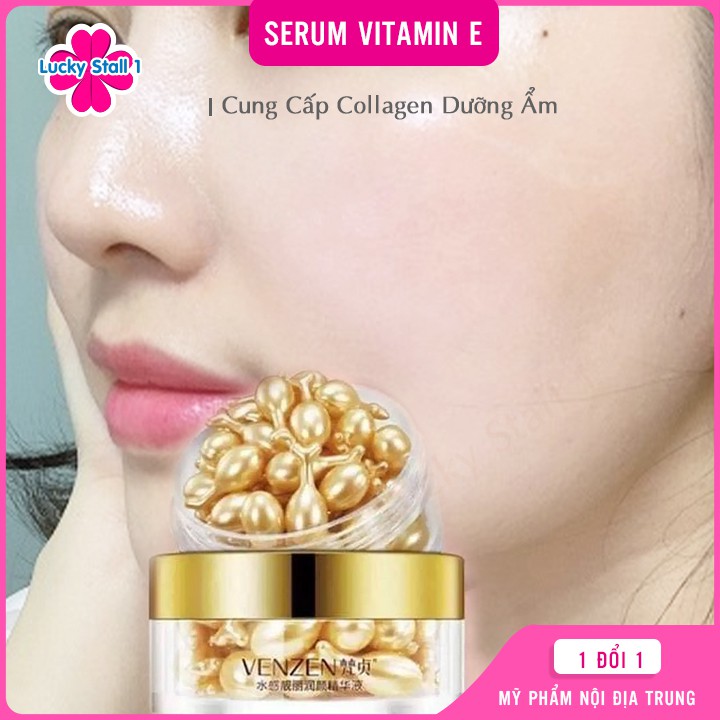 Vitamin E VENZEN Dưỡng Da Mịn Màng Căng Bóng - Mặt nạ VENZEN dạng viên cung cấp collagen dưỡng ẩm thu nhỏ lỗ chân lông