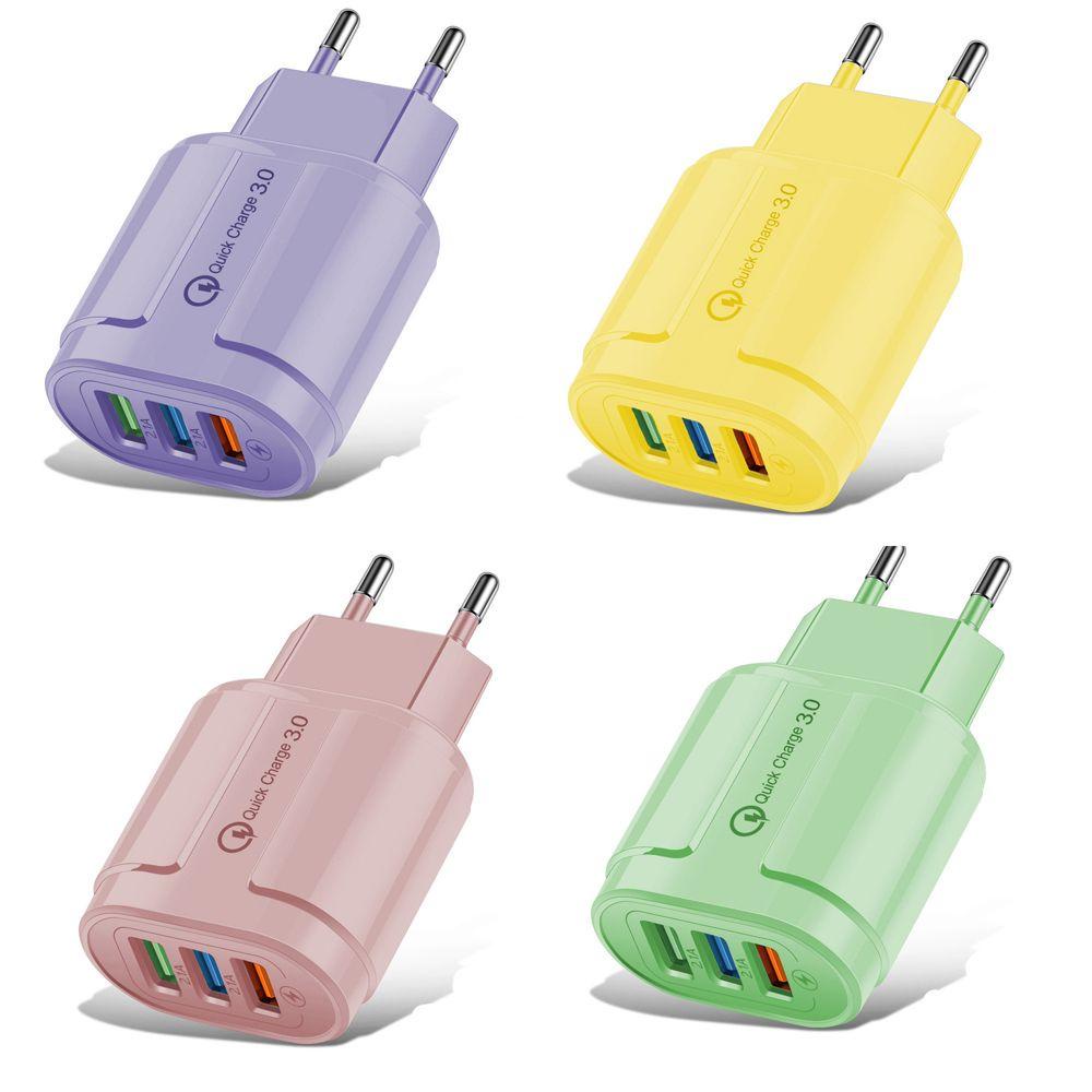 Củ Sạc Nhanh 3 Cổng USB 3.0 4.0 Cho Điện Thoại / Máy Tính Bảng