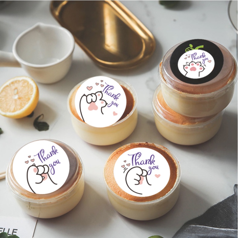 Cuộn 500 tem giấy decal dán nhãn thank you sticker cảm ơn trang trí sổ tay handmade gói quà STICK035