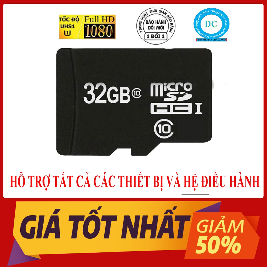 Bán buôn & Bán lẻ thẻ nhớ Micro SD 4G/8G/16G/32G /64G chính hãng Class 10