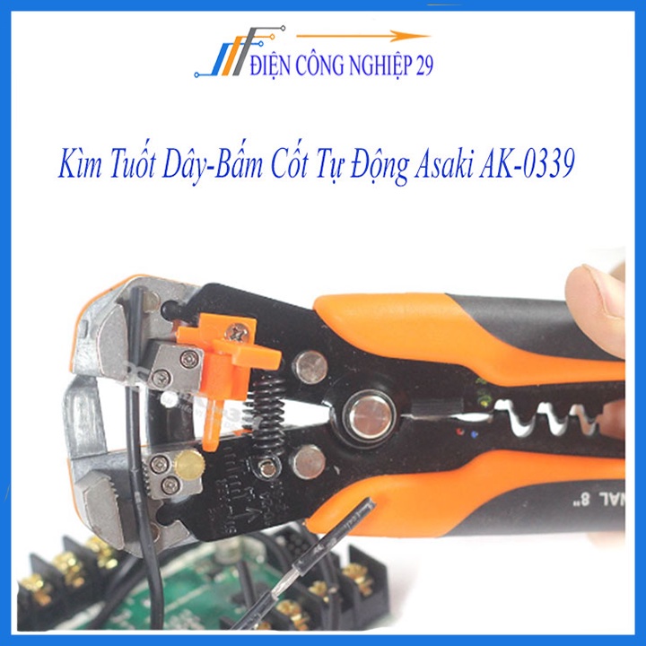 Kìm Tuốt Dây-Bấm Cốt Tự Động Asaki AK-0339