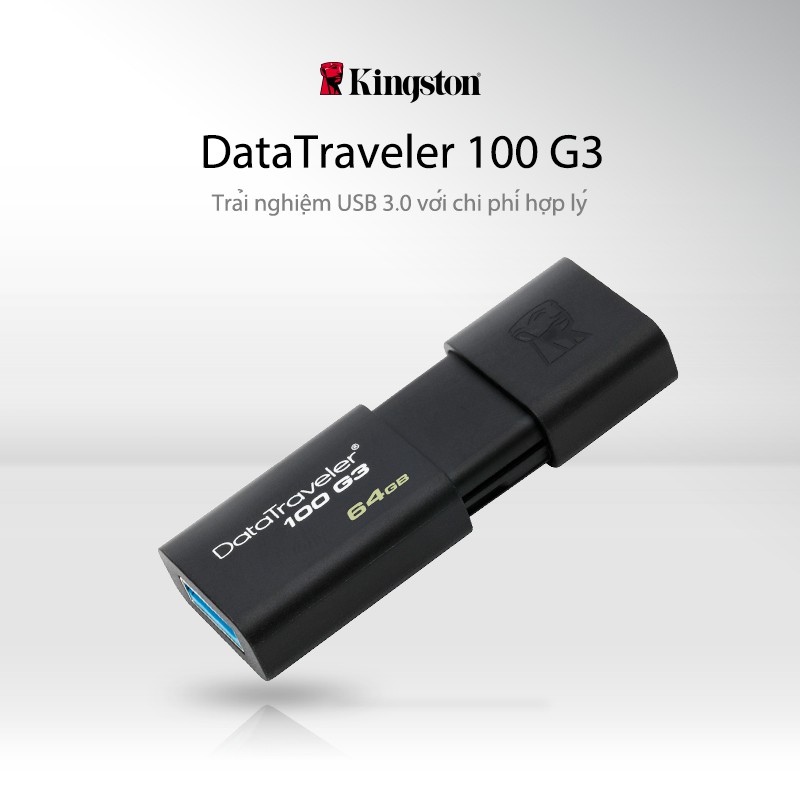 USB 3.0 Kingston DT100G3 64Gb tốc độ tới 100MB/s - Hàng chính hãng - BEN