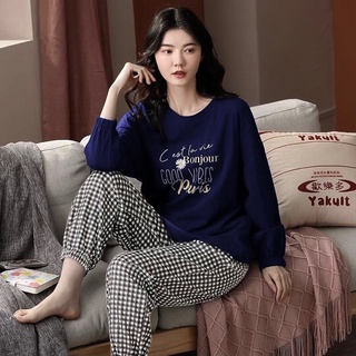 Bộ cotton thun hoạ tiết mèo dễ thương
