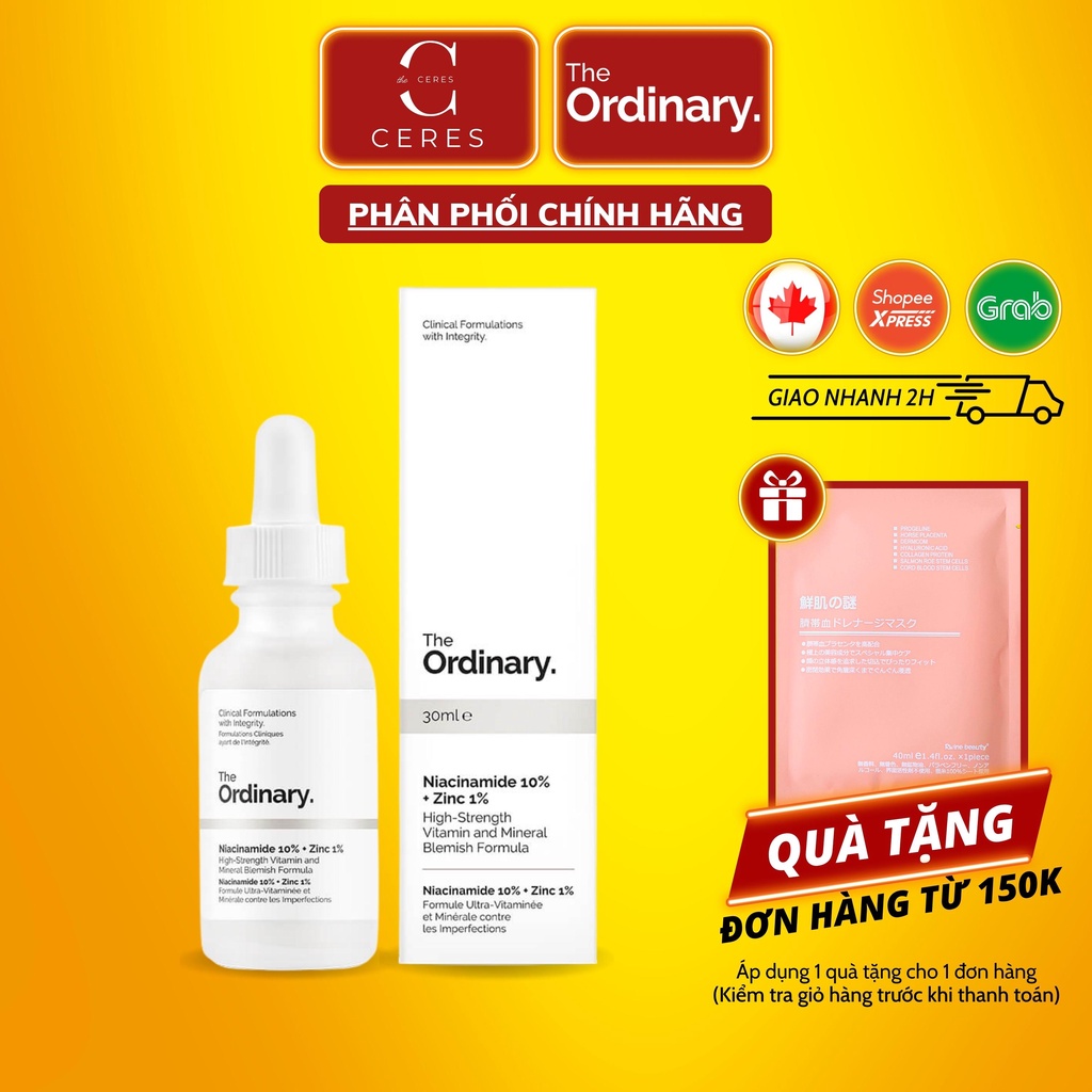 Tinh Chất Niacinamide 10% + Zinc 1% - The Ordinary Serum Giảm Mụn Thu Nhỏ Lỗ Chân Lông
