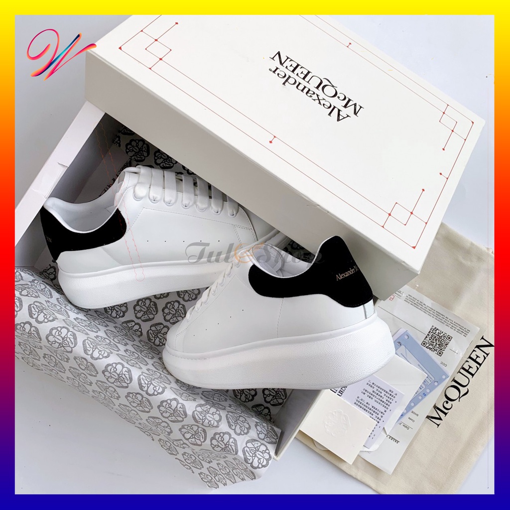 [Hỗ trợ đổi trả] Giày sneaker MC.que.en white gót nhung sành điệu