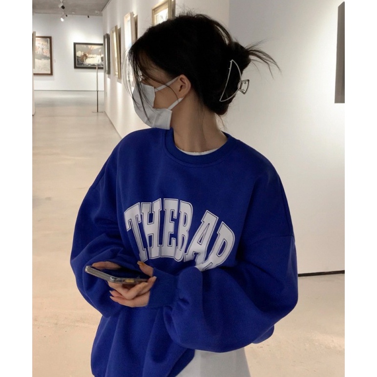 Áo Sweater Nữ Tay Dài Dáng Rộng In Chữ Tiếng Anh Phong Cách Hàn Quốc