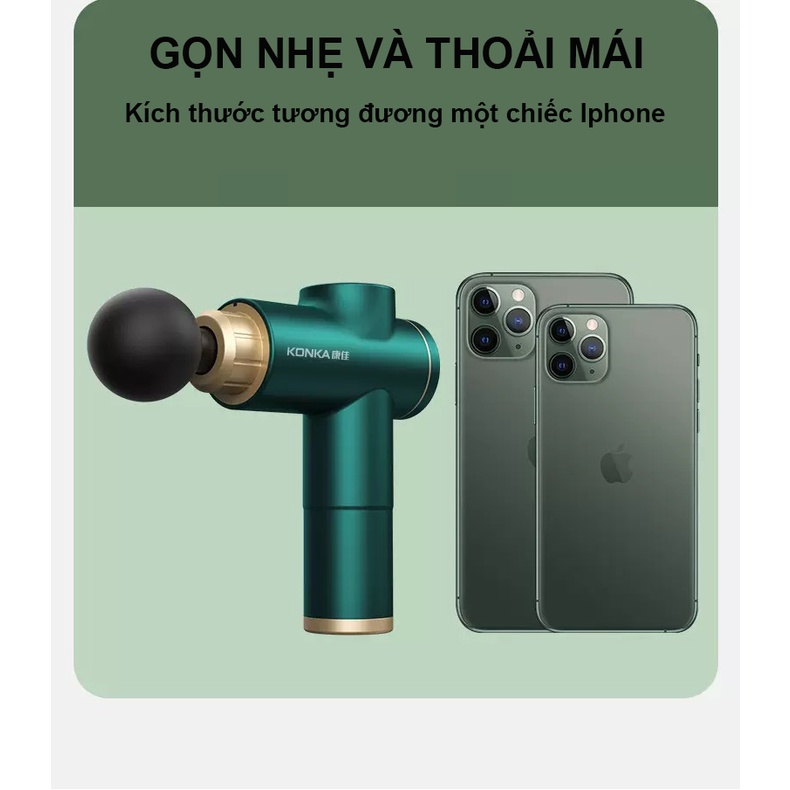 Máy Massage Cầm Tay Mini KONKA L608 Công suất 24W 8 Đầu 6 Chế Độ Làm Giảm Đau Nhức - Bảo Hành 12 Tháng