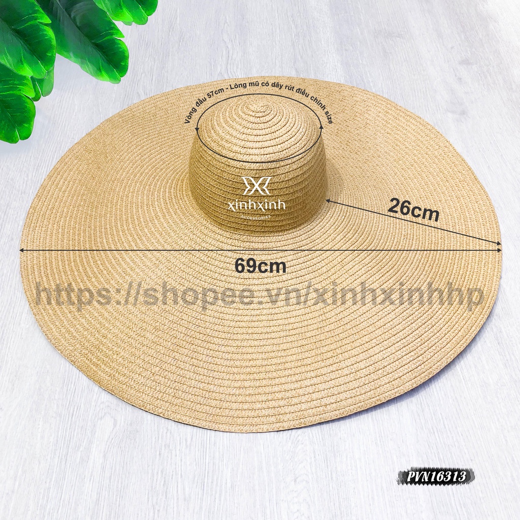 Mũ cói vành siêu rộng thời trang siêu sang chảnh cho bạn gái - Xinh Xinh Accessories