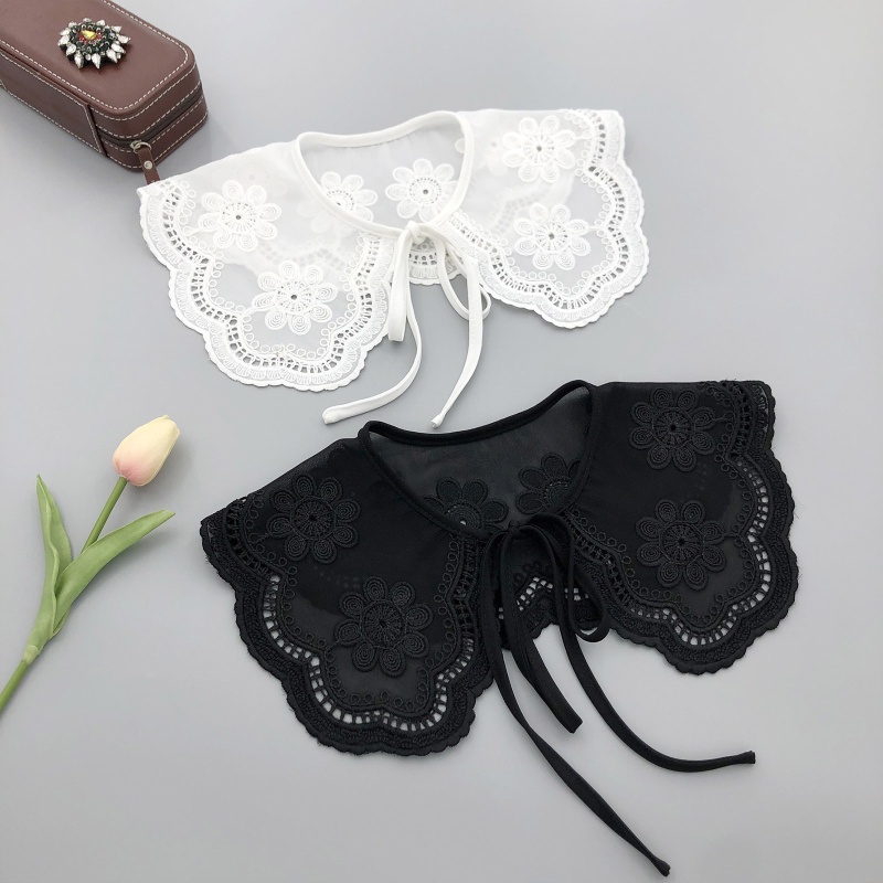 Cổ Áo Sơ Mi Giả Thêu Họa Tiết Trang Trí Cho Bé Gái