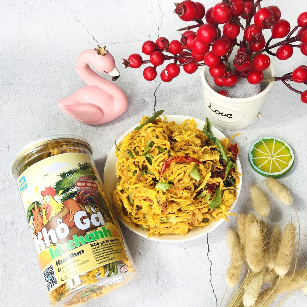 Khô gà lá chanh HunHun 250g đồ ăn vặt Sài Gòn Ngon Rẻ | BigBuy360 - bigbuy360.vn