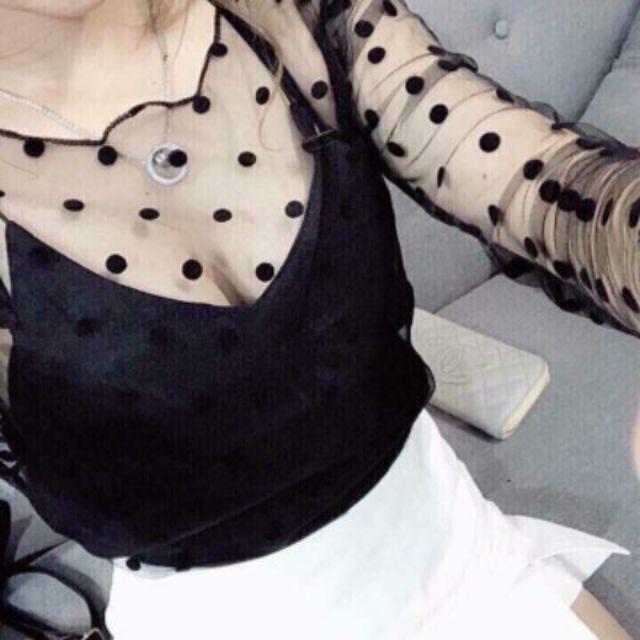 Áo lưới bi kèm áo lót, HÌNH THẬT CHỤP SÀN