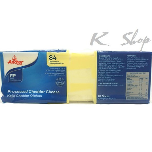 Phô mai lát Anchor 1040g [84 lát] / Phô mai [New Zealand] Cheddar Cheese 1040g (halal)