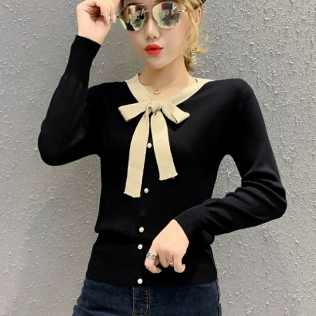 [Mã WA1299 giảm 12k đơn 99k] Áo len dài tay montogi nơ cổ siêu xinh [ Quảng Châu ] [ Ảnh Thật ] | BigBuy360 - bigbuy360.vn