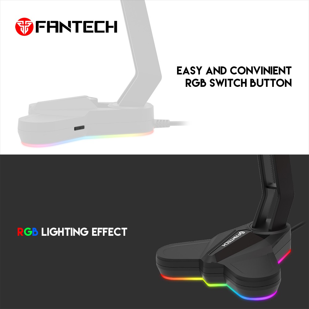 Giá đỡ tai nghe chống trơn trượt và bảo vệ tai nghe chống xước LED RGB  FANTECH AC3001s - Hãng phân phối chính thức