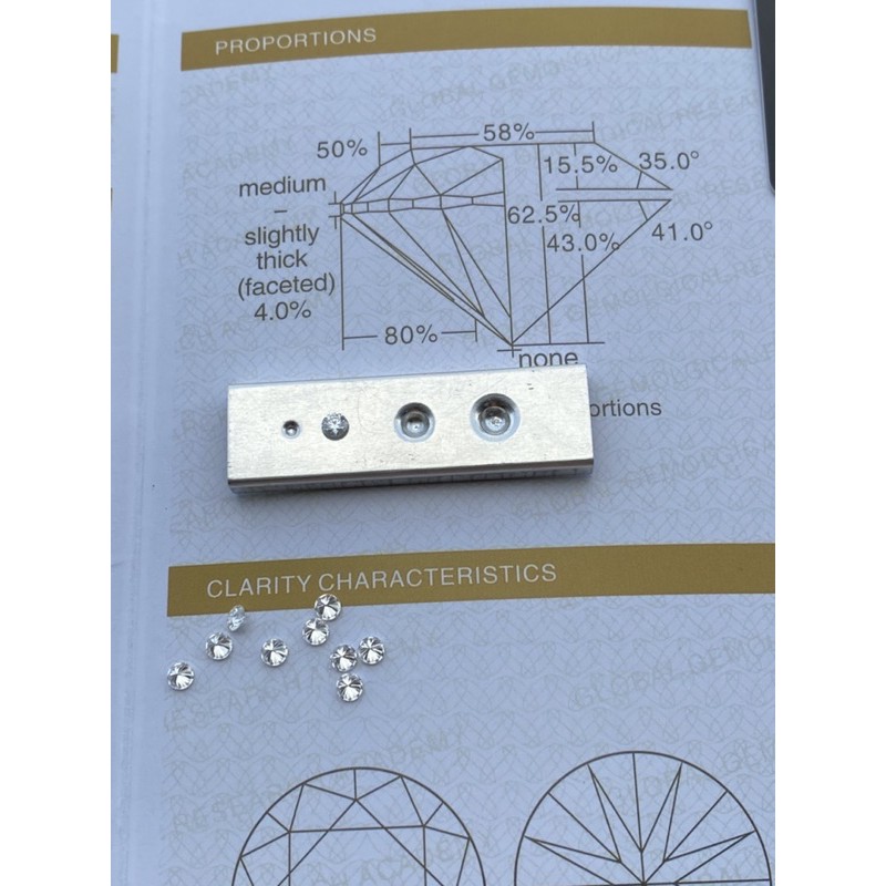 Kim cương nhân tạo Moissanite 3.5ly + Giấy