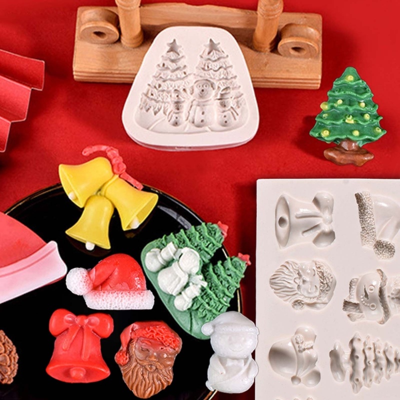 Khuôn Silicone Làm Bánh &amp; Socola Hình Giáng Sinh DIY