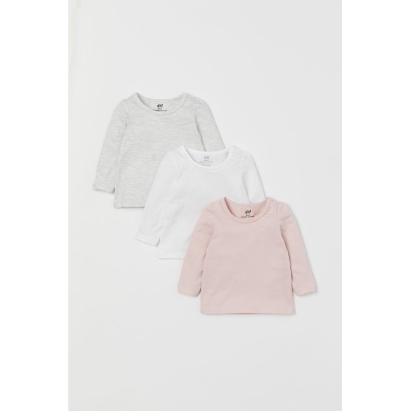 [AUTH] Set 3 áo cotton H&amp;M Auth bé gái săn sale cực rẻ