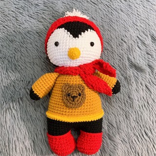 chim cánh cụt bằng len - Gấu bông len handmade cho bé- quà tặng handmade