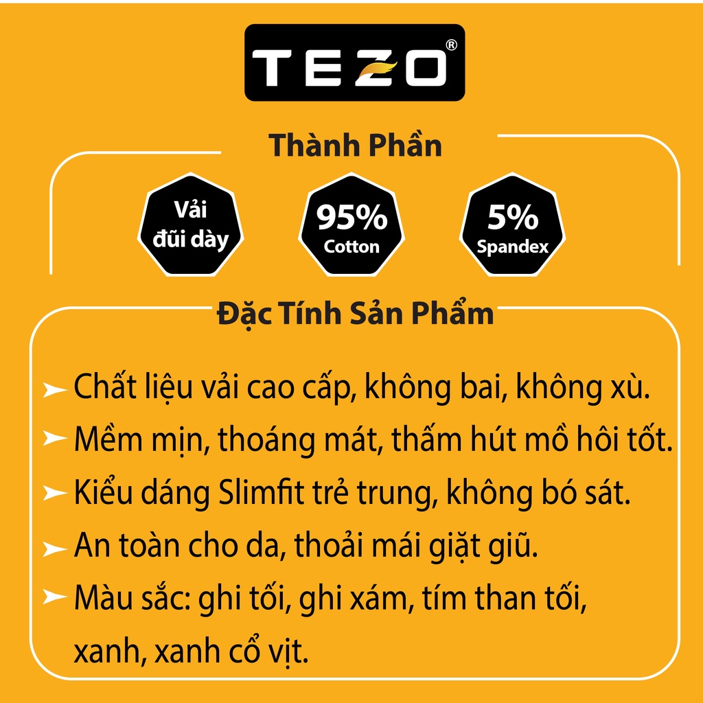 Quần short nam Tezo chất đũi dáng thể thao 2202QNDB01