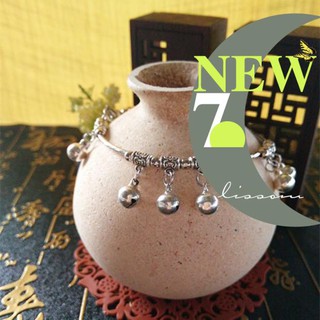 [ hot sale ] Lắc chân bạc Tây Tạng có chuông phong cách retro