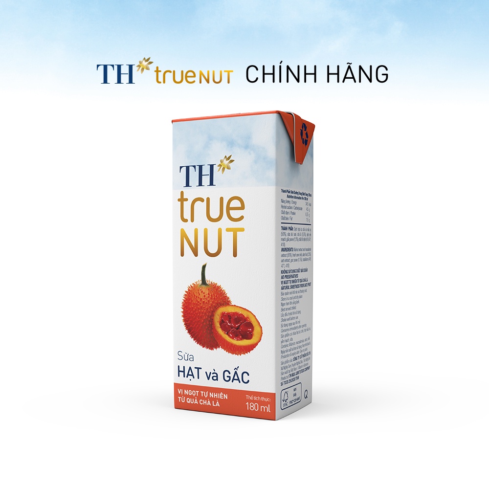 8 Lốc sữa hạt và gấc TH True Nut 180ml (180ml x 4 hộp)