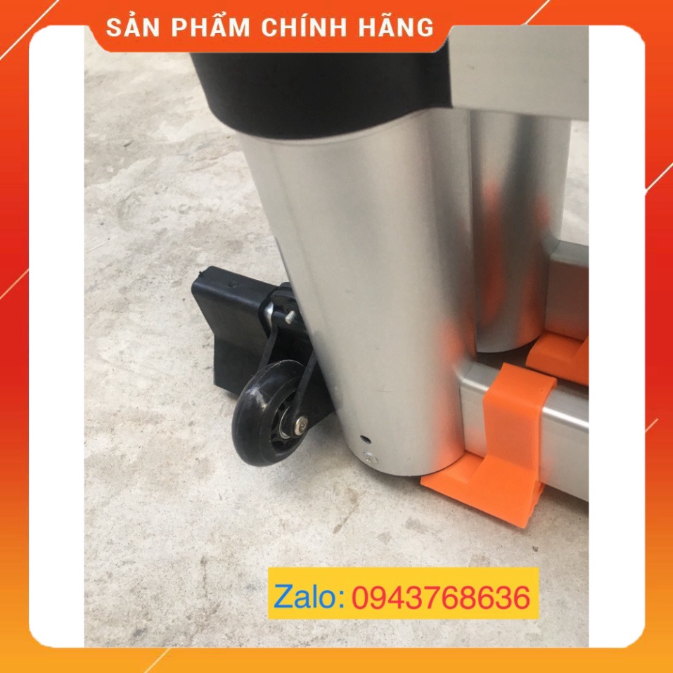 Thang Nhôm Rút Đôi Chữ A (1.9M+1.9M) - Có Bánh Xe [Tặng 2 Chốt Thang]