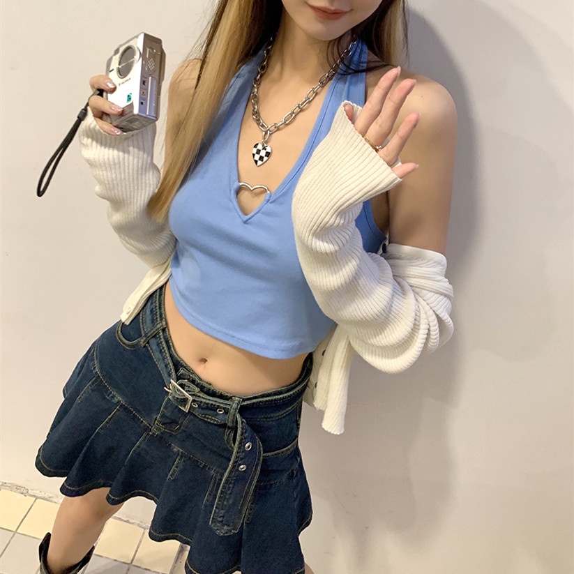 Chân Váy Denim Lưng Cao Thiết Kế Hợp Thời Trang