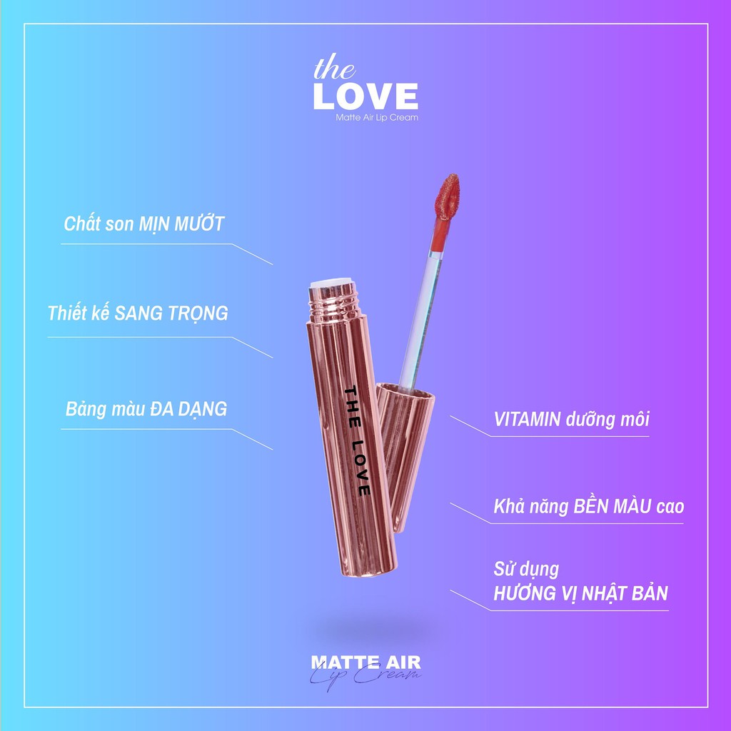 [MUA 1 ĐƯỢC 3] Son Kem Lì Không Chì THE LOVE VN Chính hãng 4ml | Thế Giới Skin Care