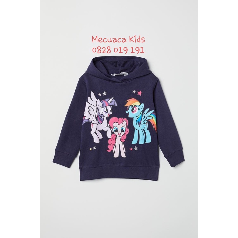 [2-10y] Aó hoddie nỉ bông dài tay có mũ thu đông dày dặn xuất dư Disney ELSA pony ngựa cho bé gái